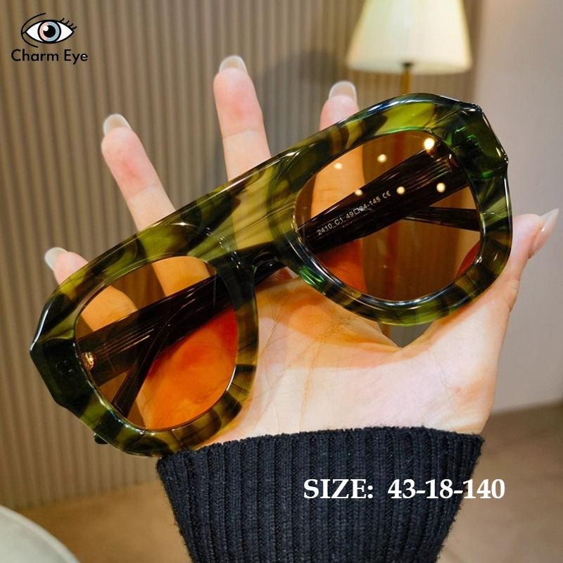 Occhiali da sole alla moda da donna quadrati di fascia alta retrò versatili occhiali da sole resistenti ai raggi UV montatura grande da uomo occhiali da vista in acetato personalizzati