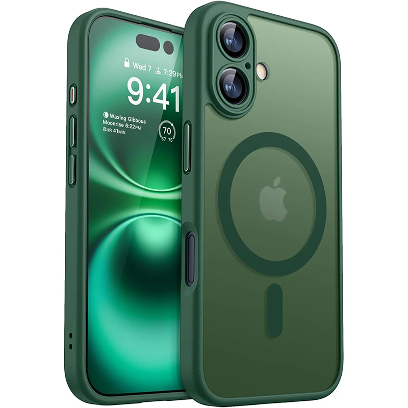 Funda magnética Magsafe de lujo a prueba de golpes para iPhone 16 15 14 13 Pro Max Plus para cubierta de carga inalámbrica mate translúcido PC