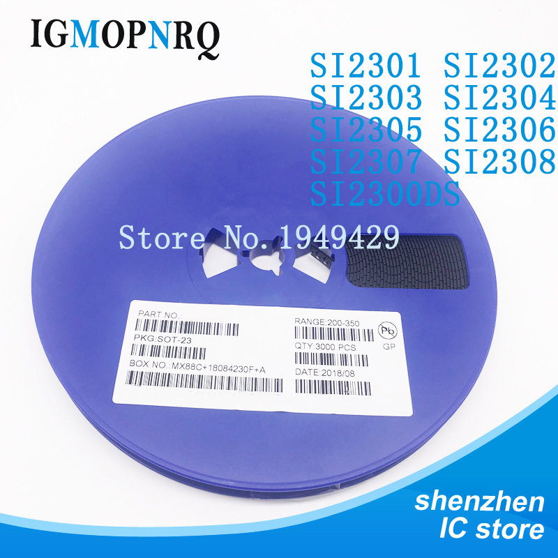3000 sztuk/partia SI2301 A1SHB SI2302 A2SHB SI2303 A3SHB SI2304 A4SHB SI2305 A5SHB SI2306 A6SHB SI2307 A7SHB SI2308 SI2300DS SOT-23