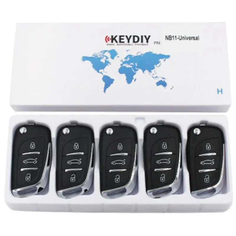 5 pçs keydiy nb11 chave remota multifuncional do carro 3 botões universal kd NB11-2 chave remota universal para kd900 + urg200 KD-X2