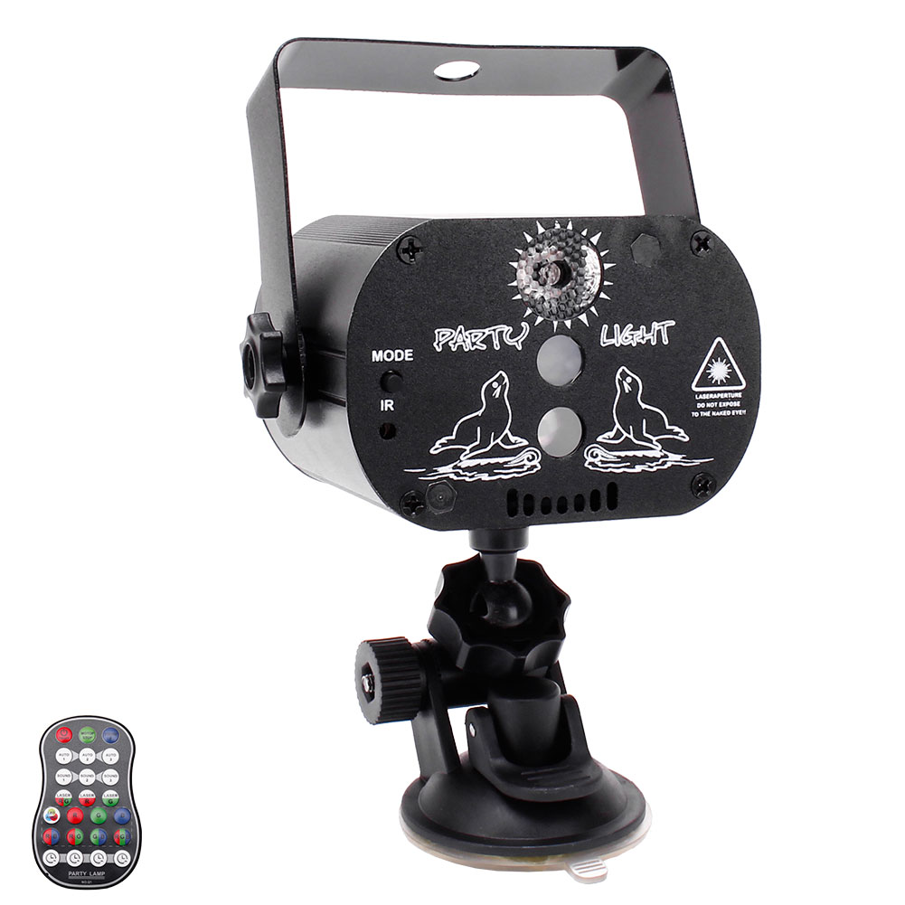 Luz Láser U'King + Luz LED RGB para Fiestas, Efecto de Escenario, Sin Batería, con Ventosa y Control Remoto para DJ, Fiestas, KTV
