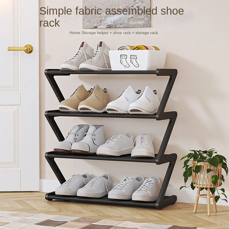 Simples casa quarto sapato rack de tecido simples montagem sapato rack dormitório armazenamento integrado multi camada rack armazenamento