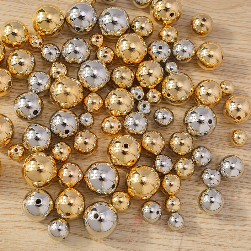 10-50 stuks 8-16mm Grote CCB Goud Zilver Kleur Losse Spacer Bedels Kralen voor Sieraden Maken DIY Armbanden Kettingen Ambachten Levert