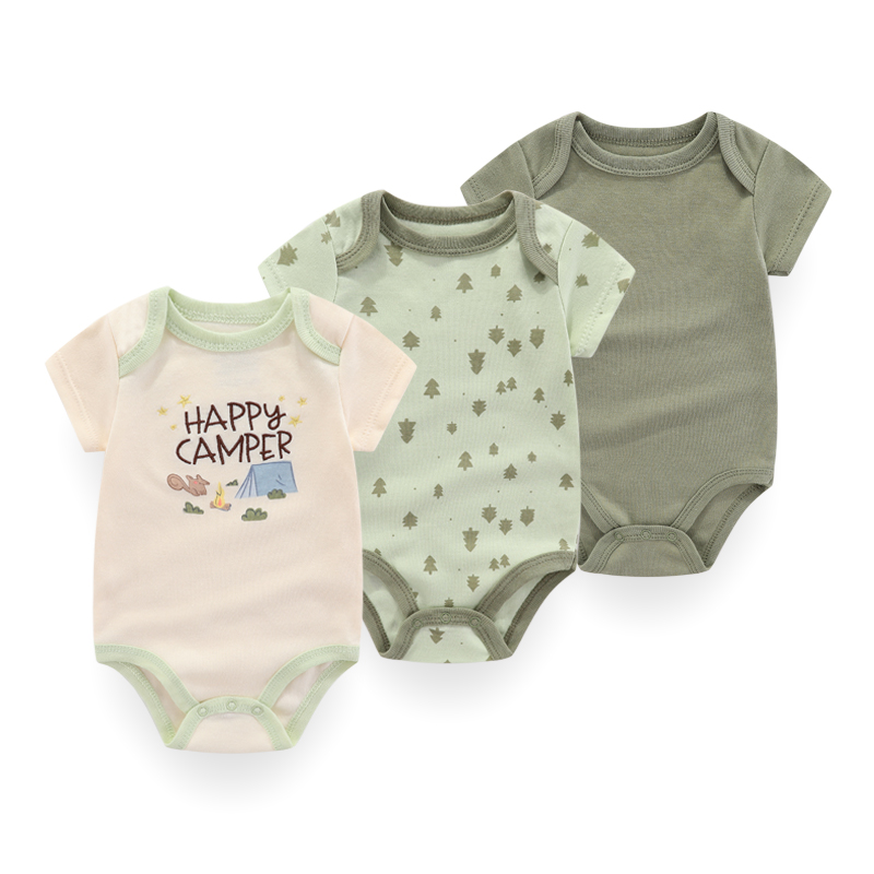 3 piezas de ropa de verano para bebé, niño o niña, de algodón, con dibujos animados, de manga corta, para recién nacido.
