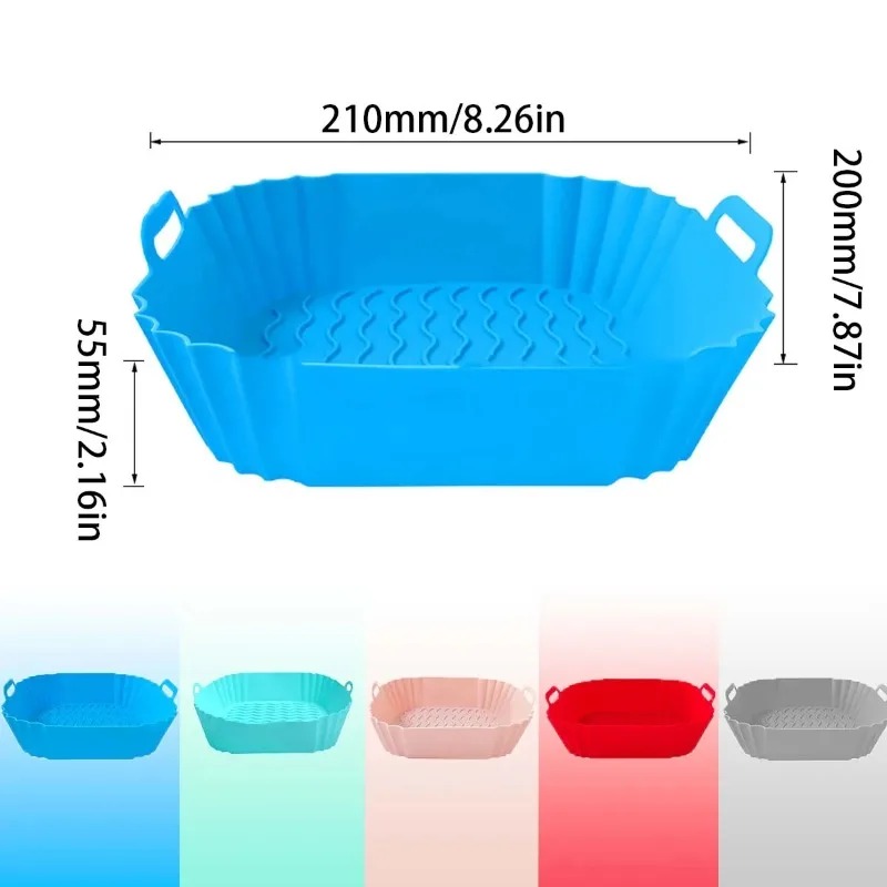Forros de Silicone Reutilizáveis para Fritadeira a Ar, Cesto Antiaderente para Airfryer, Utensílios de Cozinha, Bandeja para Assar, Forma para Pizza, Acessórios de Cozinha para Forno