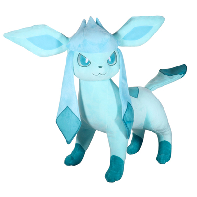 Peluche Pokémon Glaceon de 60cm pour enfant, personnage de dessin animé japonais, grande taille, haute qualité, idéal comme cadeau d'anniversaire