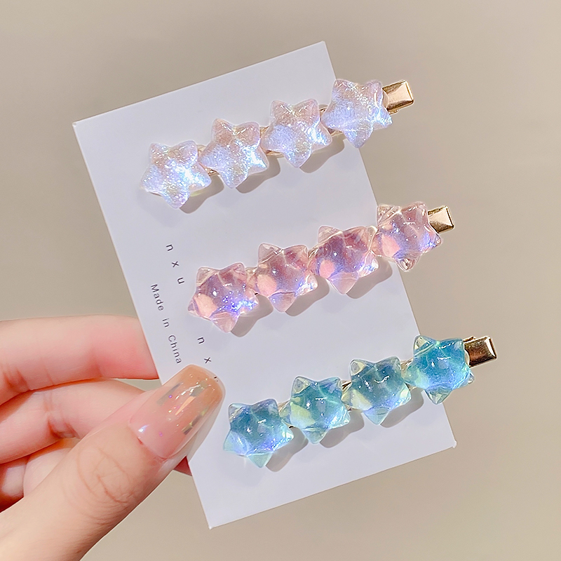 Niedliche bunte sternförmige Haarnadeln für Frauen und Mädchen, süße Haardekoration, Stirnband, seitliche Haarspangen, Haarspangen, modische Haar-Accessoires
