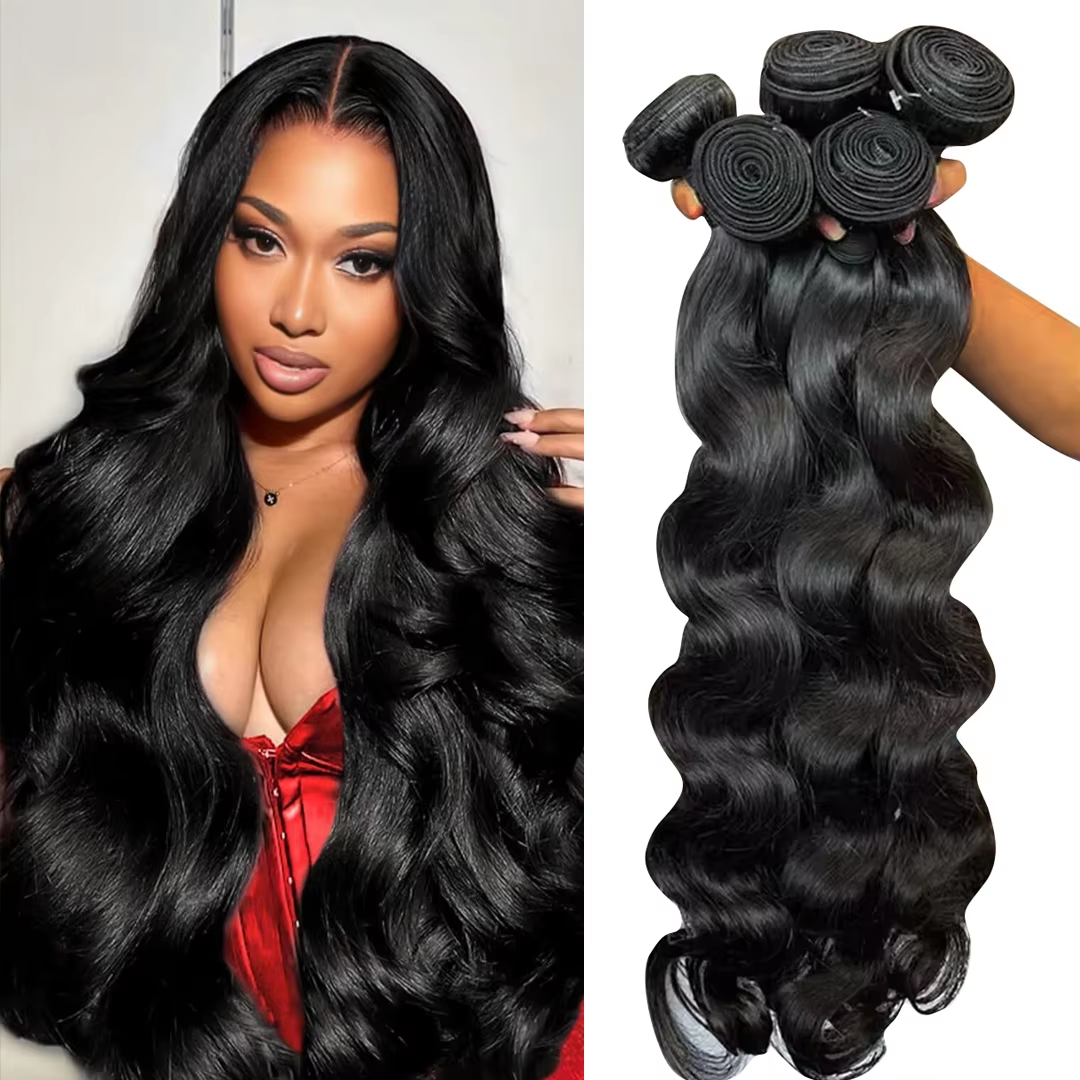 Zestawy włosów naturalnych Body Wave, 30 40 50 cali, prawdziwe brazylijskie włosy Remy, surowe, luźne fale, treski do przedłużania włosów 2 3 4, okazje na pasma włosów.