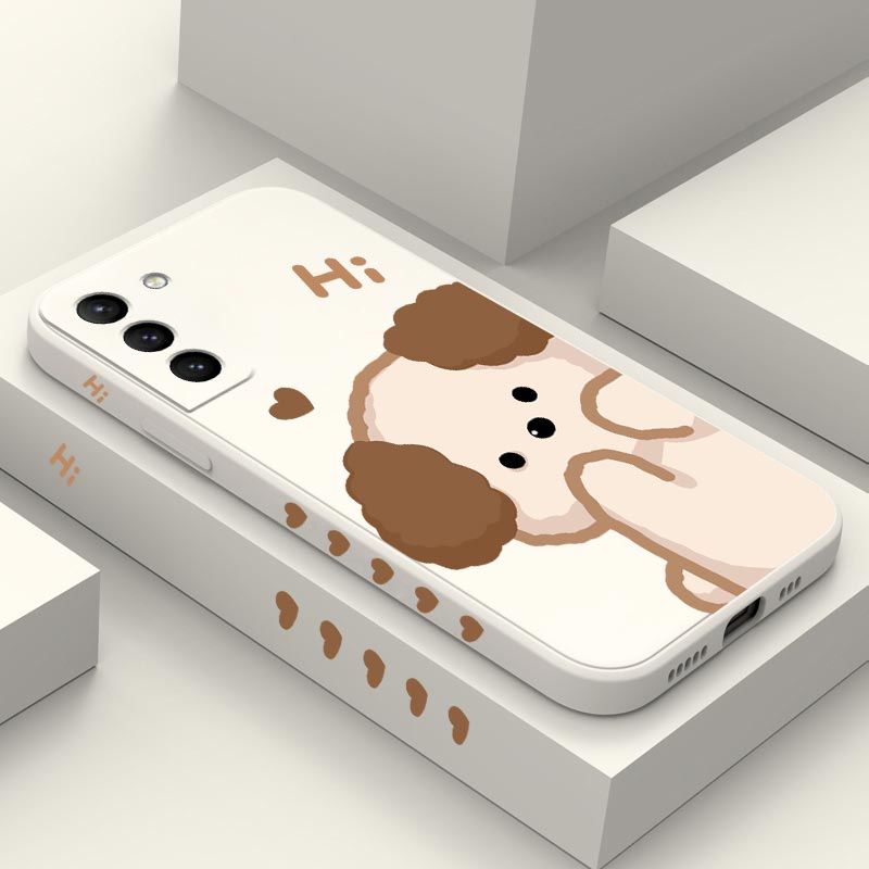 Pluizige Puppy Siliconen Telefoonhoesje Voor Samsung Galaxy S23 S22 S21 S10 S9 S8 Plus Note 20 Ultra 10 Plus Hoes