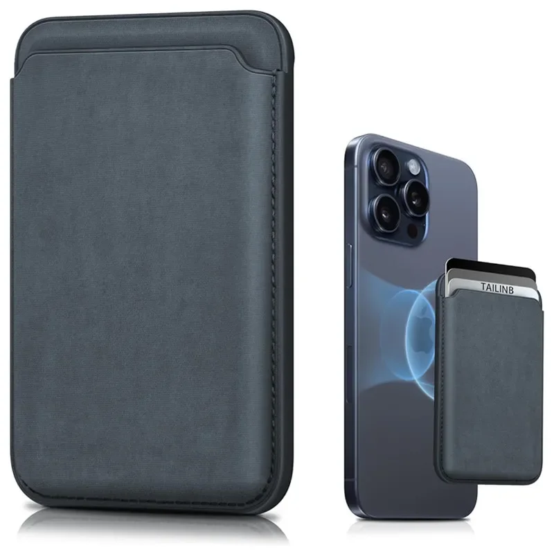 Fijn geweven magnetische lederen portemonnee kaarthouder Macsafe telefoonstandaard voor Magsafe IPhone 15 14 13 Mac veilige ondersteuning telefoonbeugel