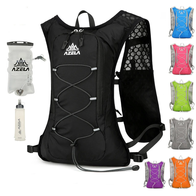 8l correndo hidratação colete mochila das mulheres dos homens sacos de desporto ao ar livre trilha maratona jogging caminhadas mochila opção saco de água balão