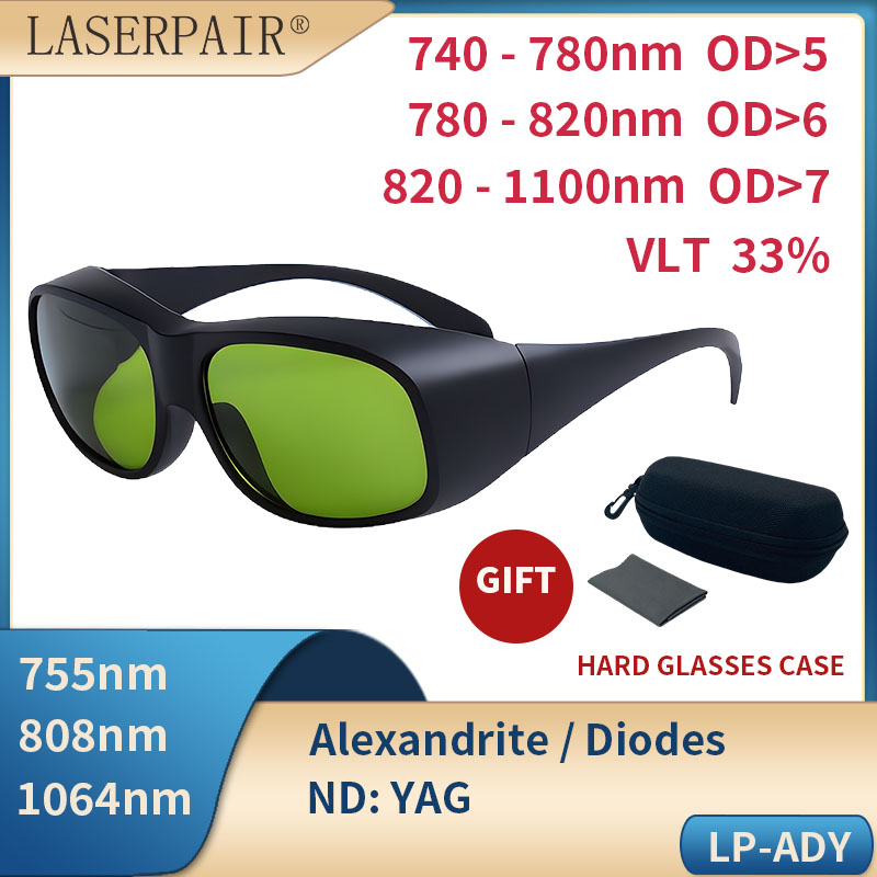LaserPair kacamata keselamatan Laser inframerah, 755/808/1064nm, Alexandrite, diode, ND:YAG perlindungan Laser sesuai CE EN207