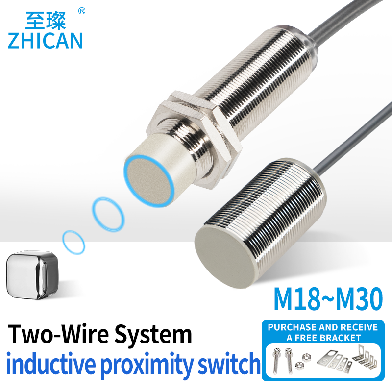 Sensor de Proximidad Inductivo de 2 Cables ZHICAN Serie E2CE M18 M30, Interruptor de Detección de Metales NO NC DC10-30V, Sensor de Automatización Industrial