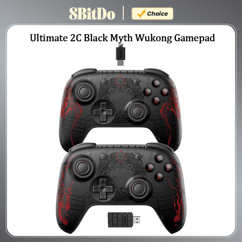 Беспроводной игровой контроллер 8BitDo Ultimate 2C, проводной геймпад, черный миф WuKong с джойстиком с эффектом Холла для Windows 10 11 Android