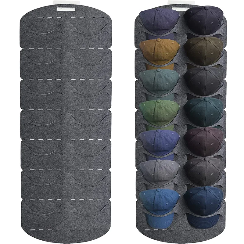 Rak penyimpanan topi Felt tempat tutup tas dinding klip pengorganisasi lemari bisbol puncak perjalanan pengatur topi Dinding Rak topi baru