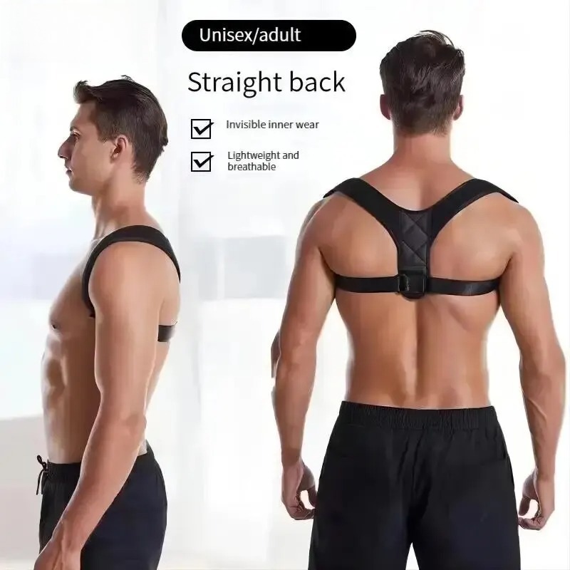 Corrector de postura para jorobado, soporte de espalda para mejorar la postura sentada, cinturón moldeador de cuerpo Unisex transpirable, 1 ud.