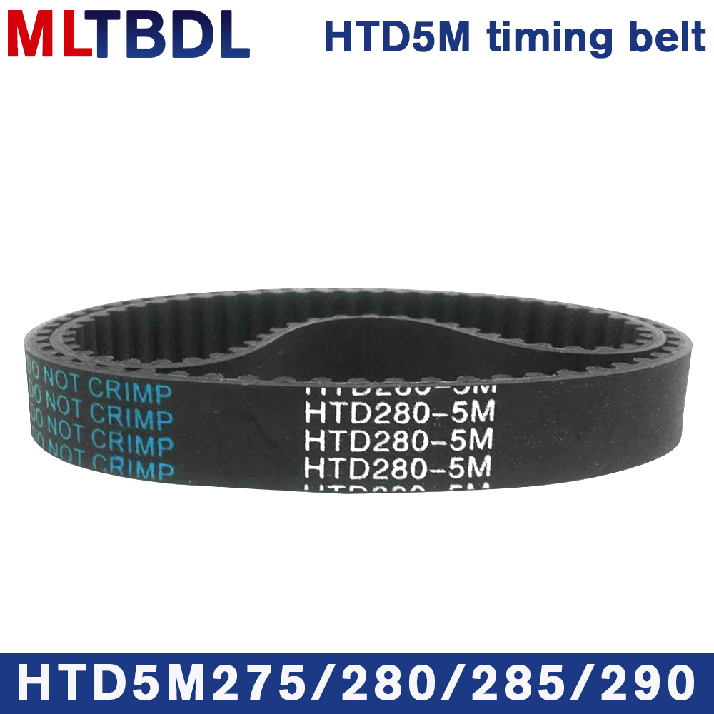 HTD 5M เข็มขัดนิรภัย275/280/285/290มม.ความยาว10/15/20/25มม.กว้าง5มม.ยางรอกเข็มขัดฟัน55 56 57 58 Synchronous เข็มขัด