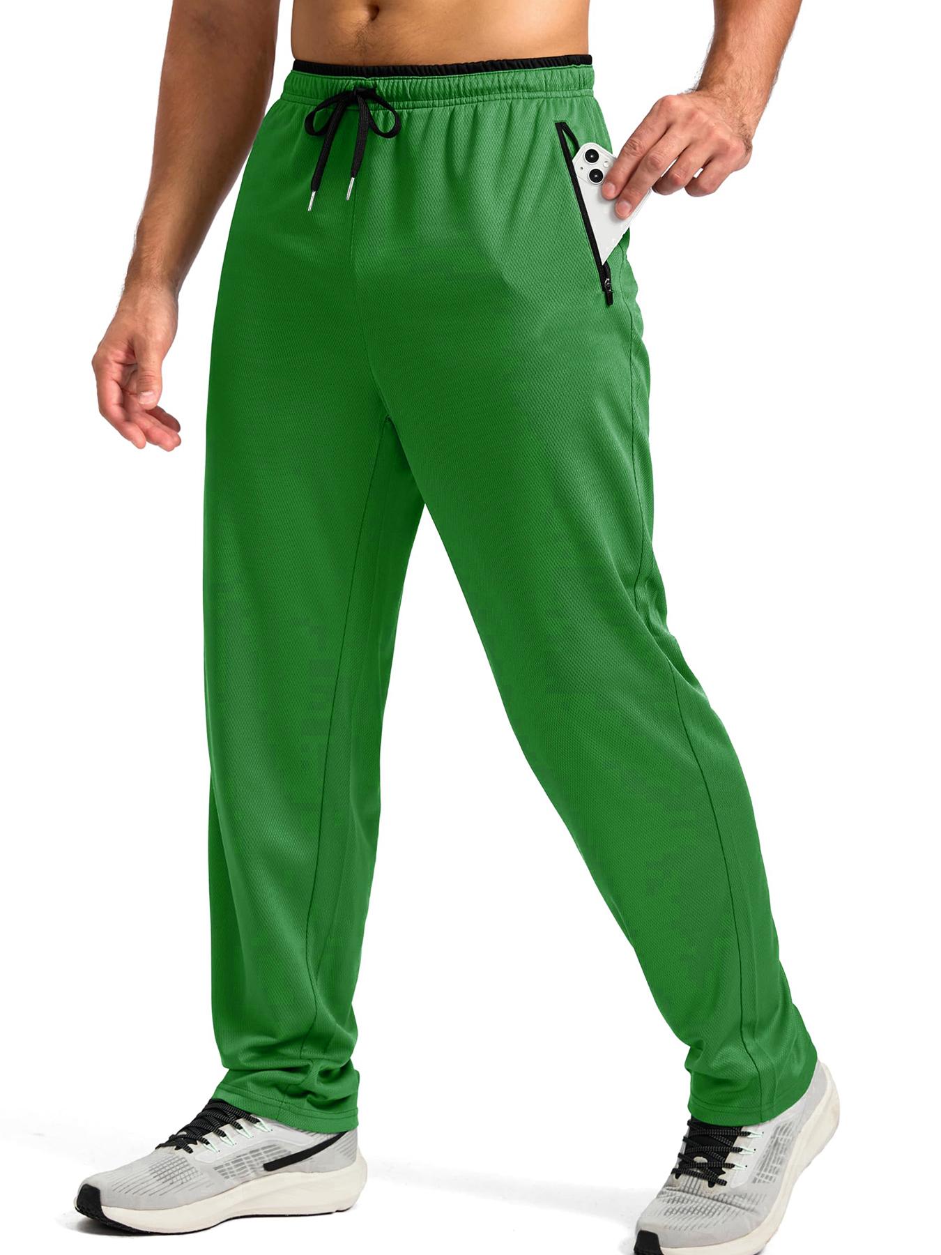 Sneldrogende, ademende, lichtgewicht activewear-broek voor heren met elastische taille en ritszakken voor gym, casual fitness, hardlopen, wandelen