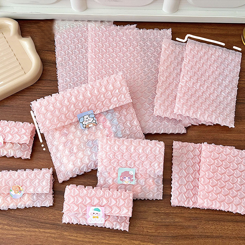 10Pcs Pink Heart Bubble Mailer Bag Packaging Small Business Supplies Shockproof Padded Envelopes Mail Packaging Bags