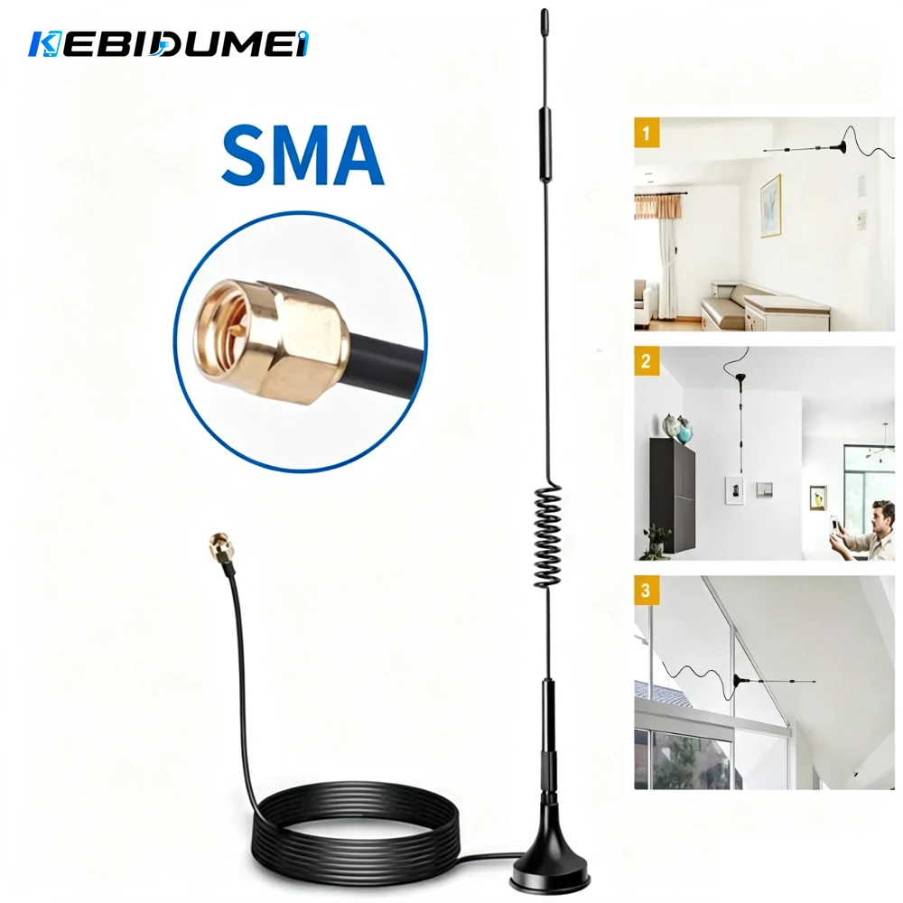 KEBIDUMEI 12dBi 4G LTE Magnetic Antenna 700‑2700MHz SMA Male CRC9 TS9 External Car Router GSM LTE Signal Booster Aerial