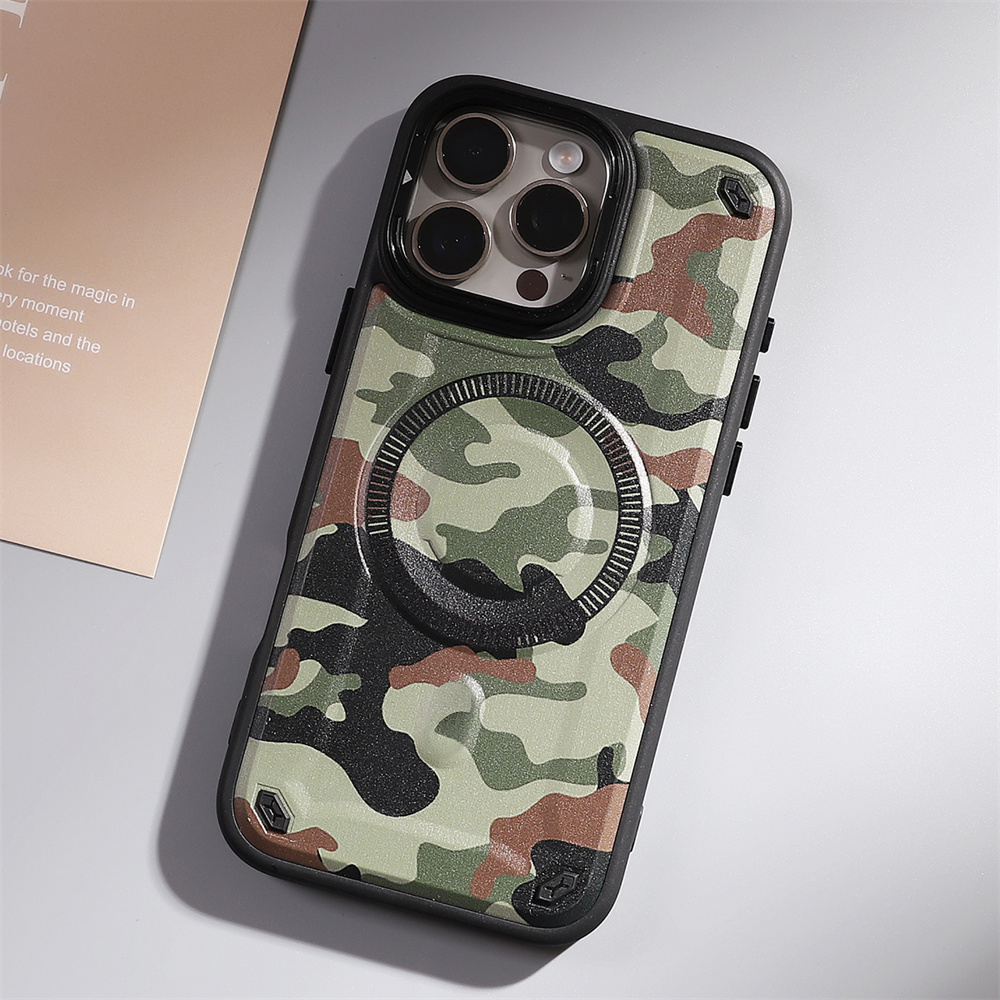 Камуфляжный магнитный чехол военного класса Defender для iPhone 17 Pro Max/16 Plus/15/14/13/12/11, гибридный чехол для кемпинга