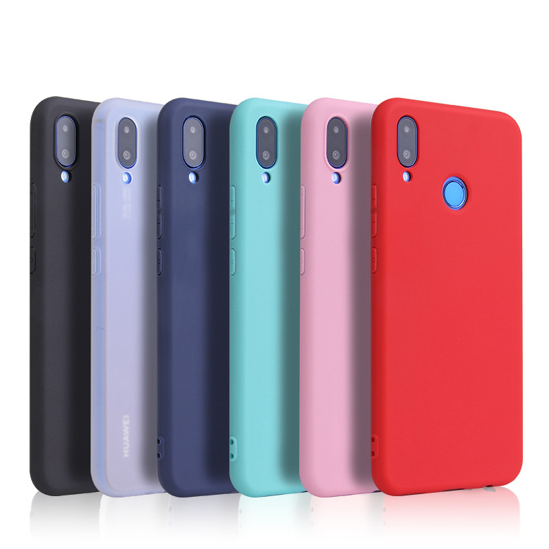 Coque couleur bonbon Huawei Y6 Y7 Y9 Prime 2019 P20 P9 P10 P20 P30 Mate 10 Lite Honor 10 9 Lite 8X 8C Nova 3 3i, étui en silicone souple
