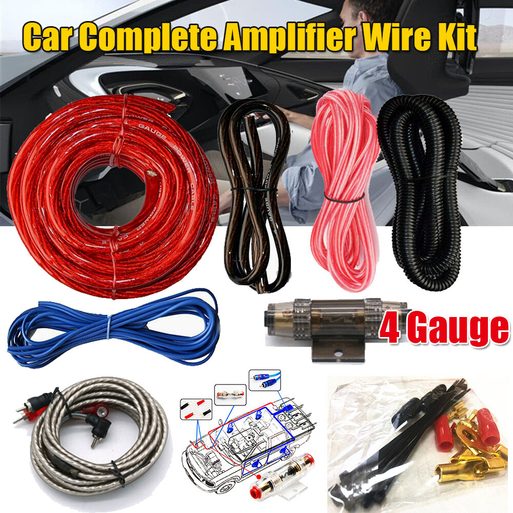 2300W 4 Gauge Kabelset Audio Subwoofer AMP RCA Stroomkabel Draad RCA Zekering Subwoofer Voertuig Modificatie Onderdelen