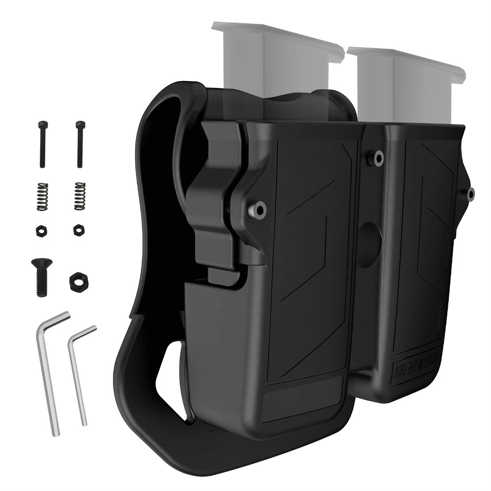 Magorui universal duplo mag titular para 9mm 10mm.40.45 pilha dupla mag pistola revista coldre bolsa arma de mão mag transportadora