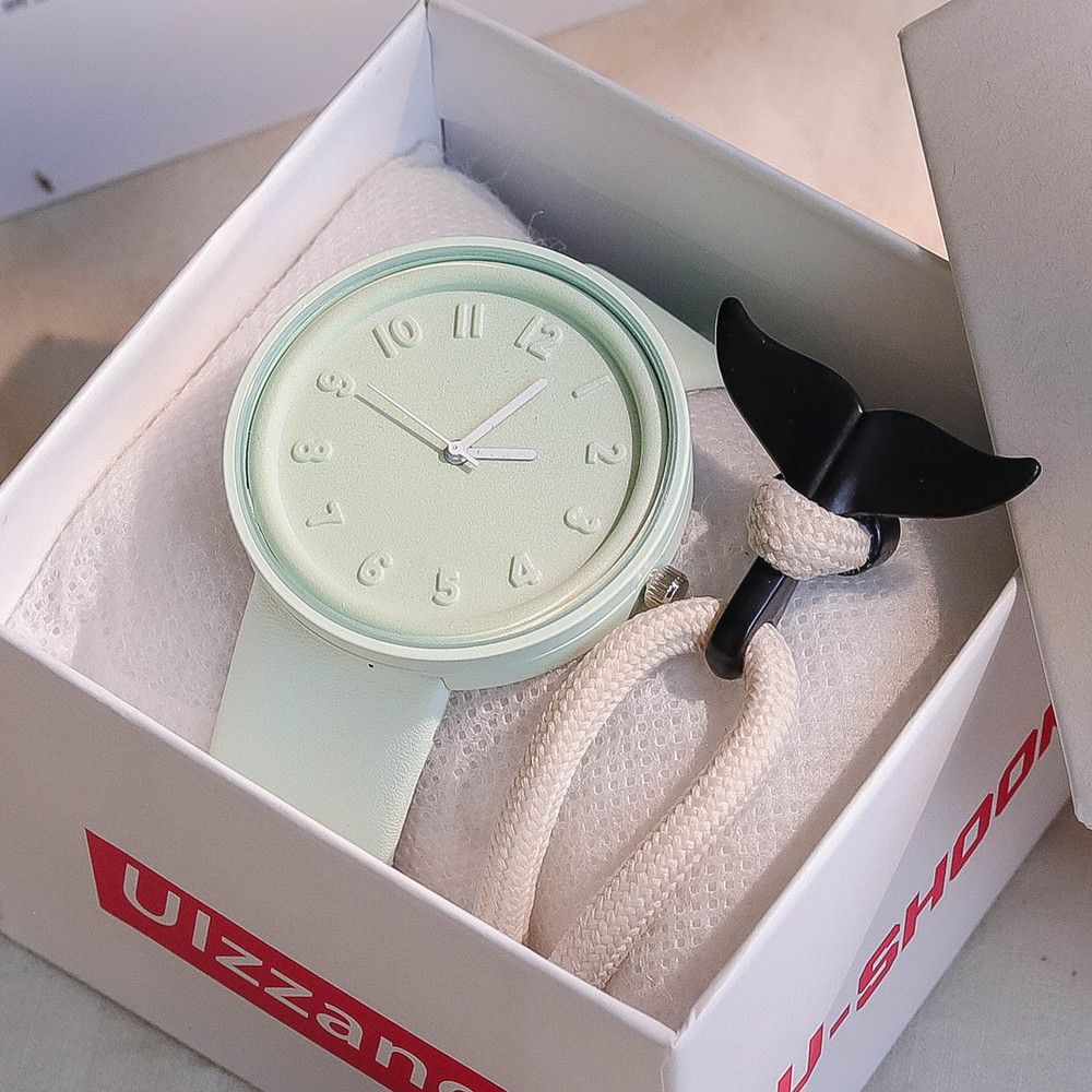 Moda makaron simples relógio de quartzo feminino ins alta beleza estudante homem e mulher estilo redondo lazer vintage pulseira