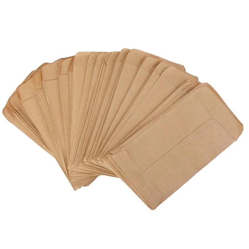 100szt/lot 6x10cm Kraft Paper Bag Mini Envelope Gift Candy Bags Snack Baking Seed Package Supplies Gift Wrap Glue Box Wholesale