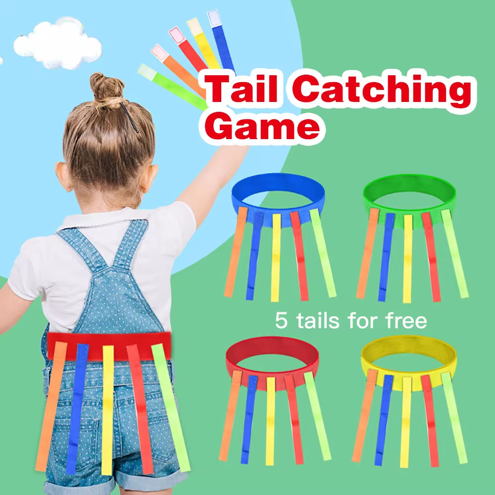 Crianças ao ar livre engraçado jogo brinquedo cinto para crianças do jardim de infância captura cauda equipamentos de treinamento trabalho em equipe jogo brinquedos para crianças