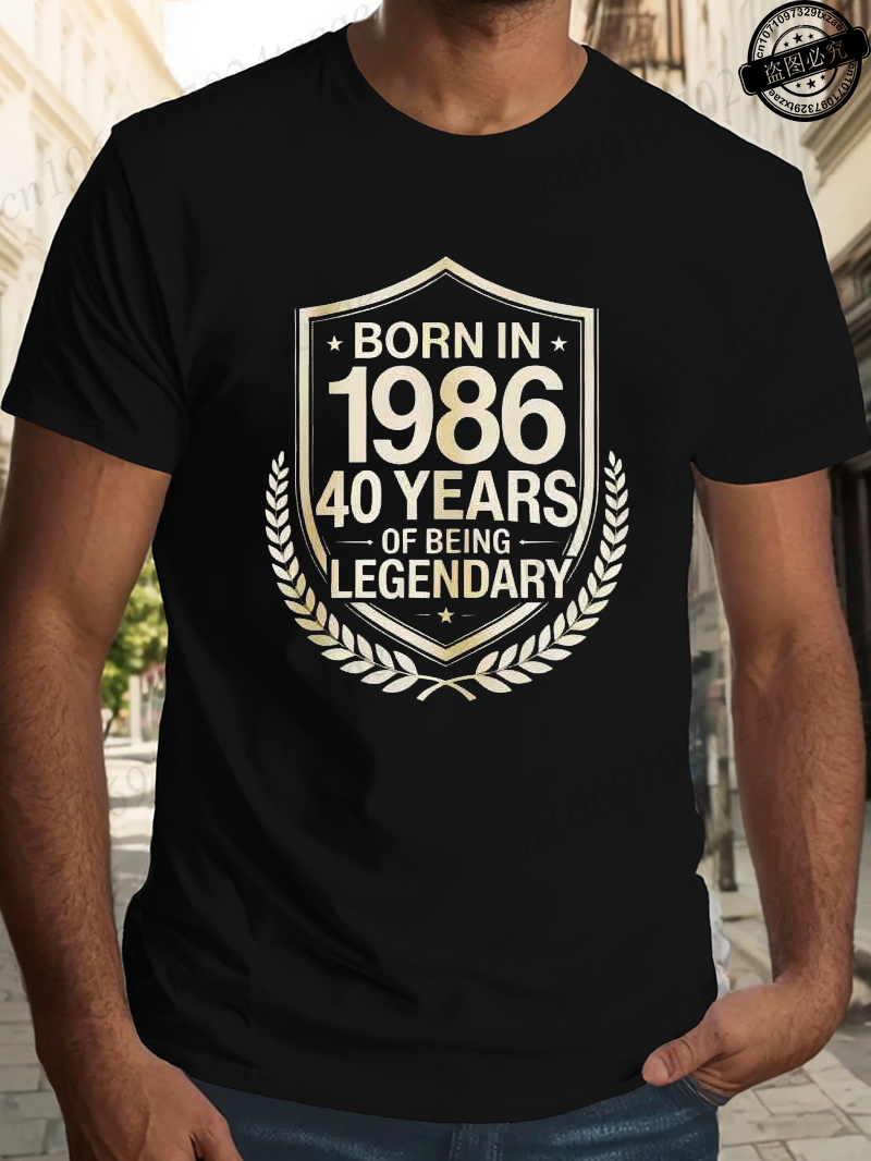 Herren-T-Shirts, Oberteile, Geburtstag, 30., 40. bis 80. Geburtstag, Geschenk, Geboren im Jahr 1986, 40 Jahre großartiger Grafik, Oberteile für Damen und Herren, Kleidung
