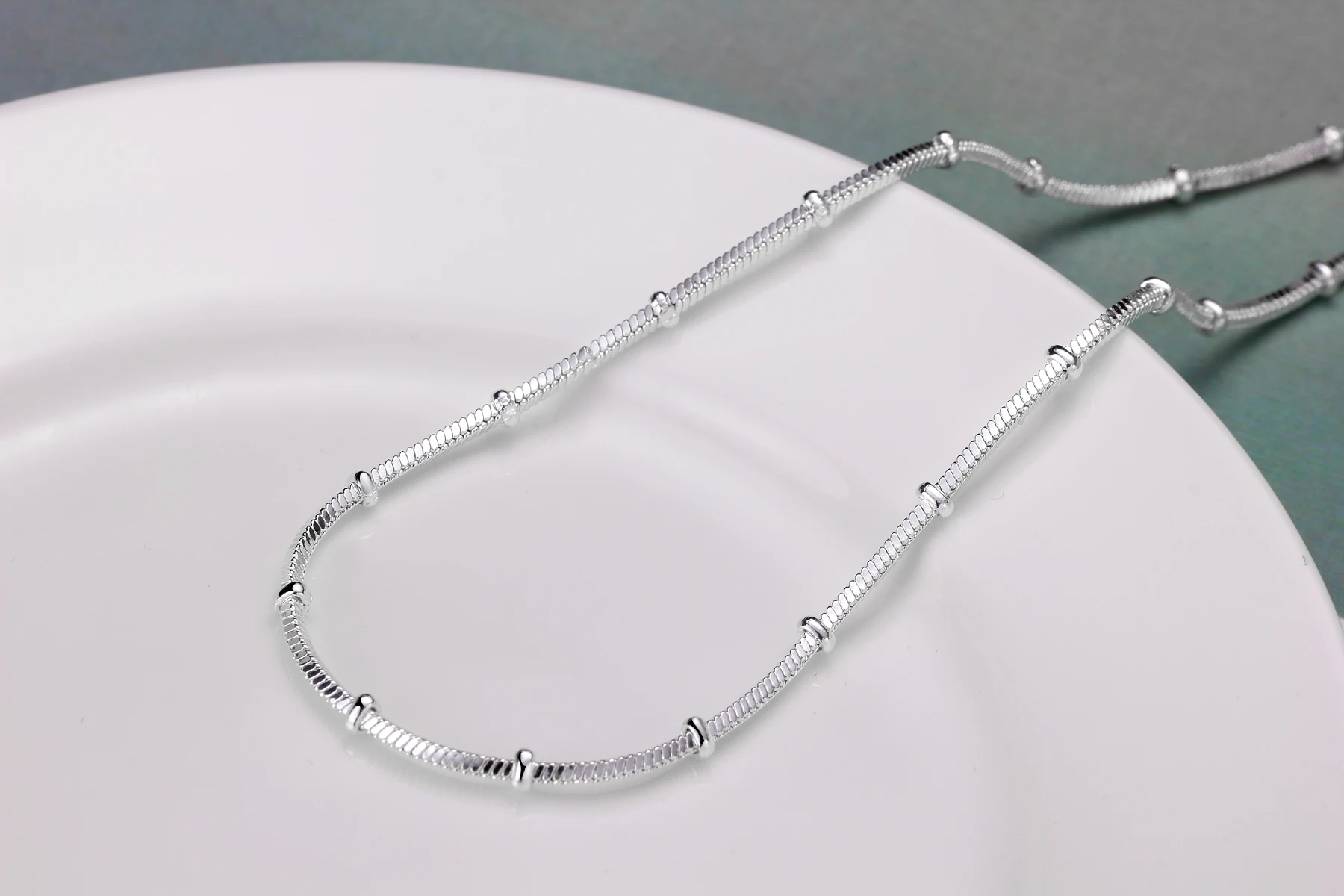 Collar de cadena de serpiente de Plata de Ley 925 de 45-60cm, joyería de estilo europeo, dijes bonitos populares para hombres y mujeres, regalo de Navidad de moda