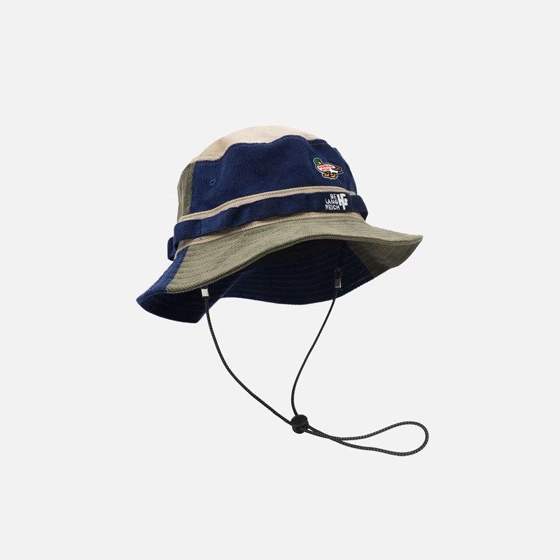 Topi Bucket Buatan Manusia 2026 Desain Patchwork Unisex Pelindung Matahari Gaya Retro Kasual