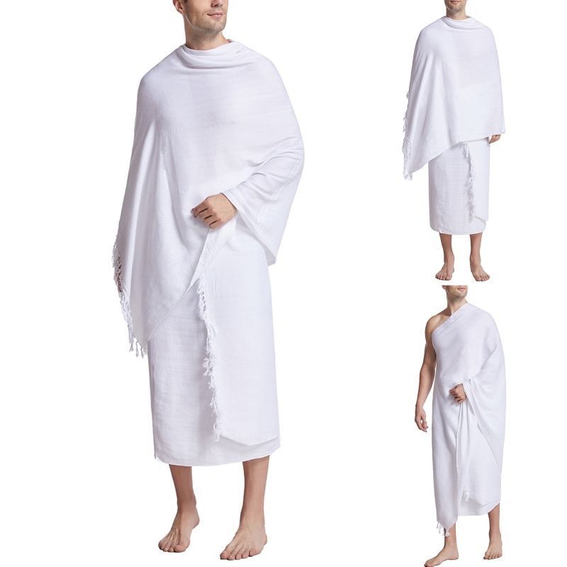 Toalla peregrinación Ihram para ropa árabe Mecha Hajj, disfraces adoración oración islámica Ramadán para hombres, chal Jubba Thobe