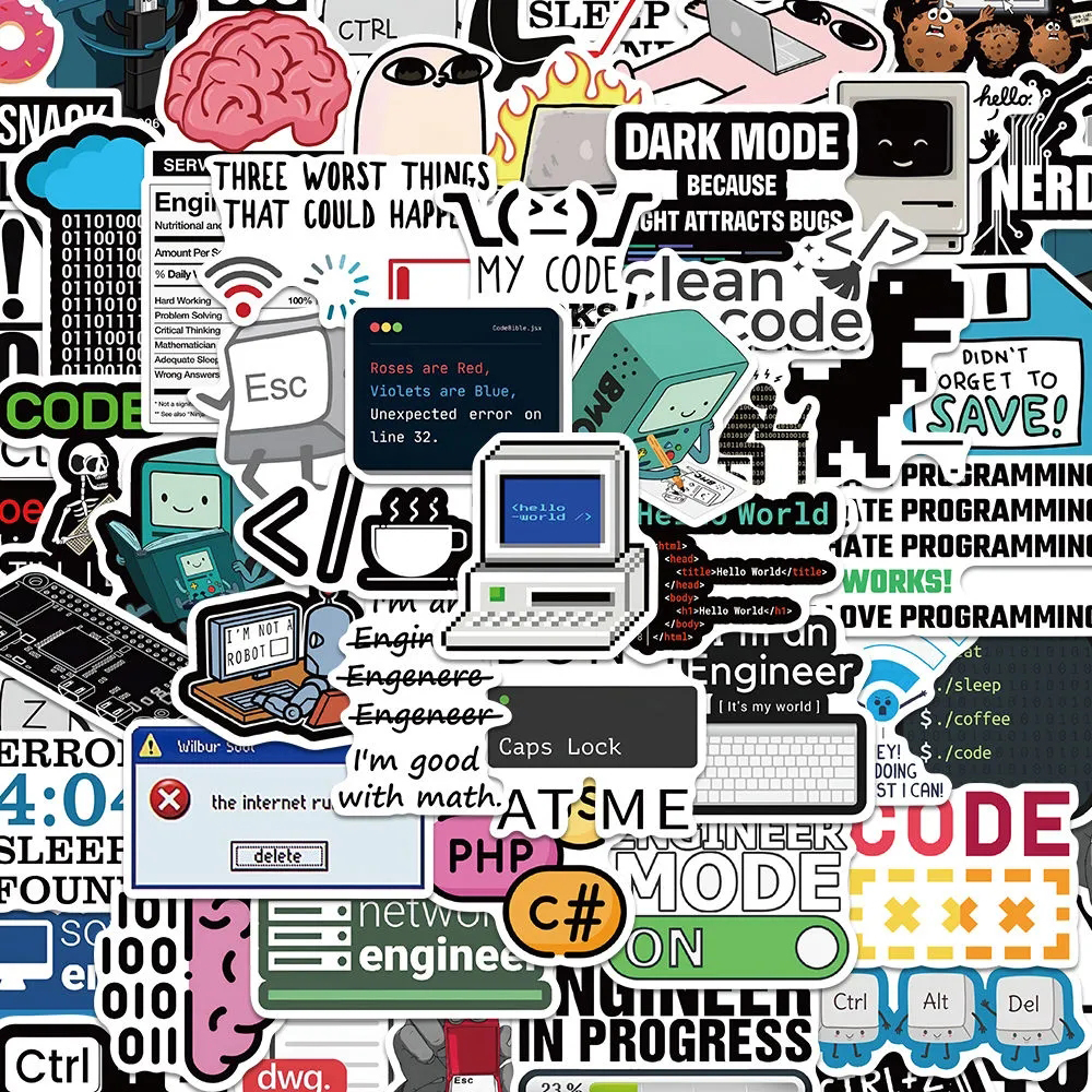 10/30/50 pçs adesivos de programação engraçados java nuvem idioma internet decalques diy skate bagagem telefone pacotes adesivos à prova dwaterproof água