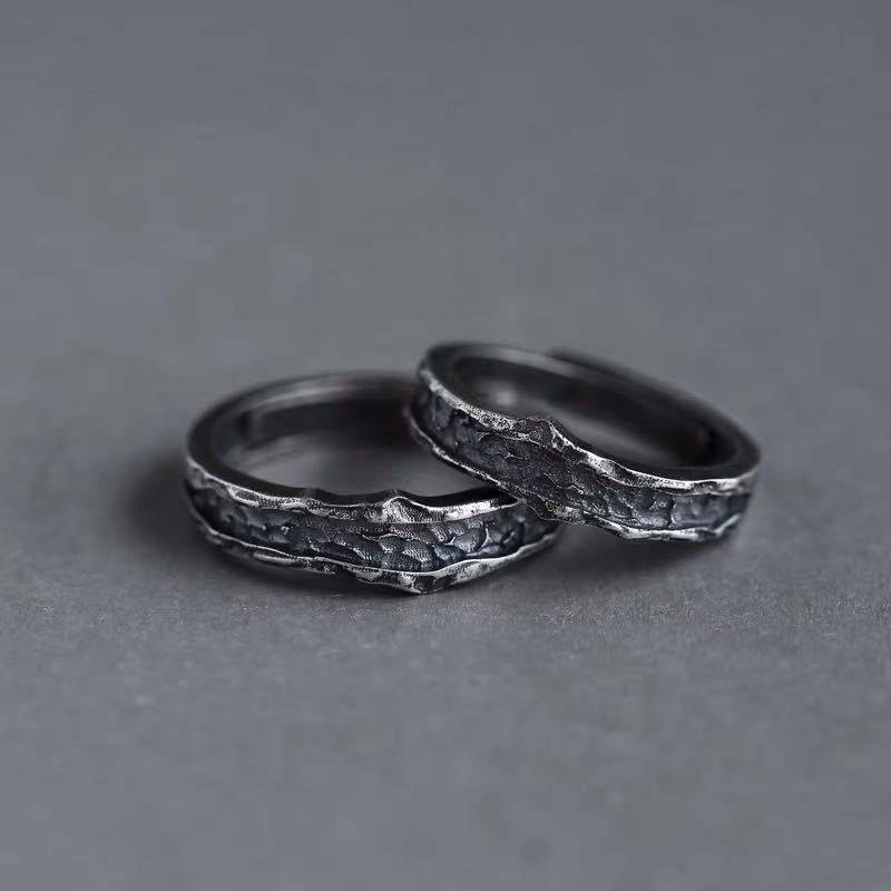 Anillo Abyss hecho a mano para hombre y mujer, anillo Retro Simple, nuevo