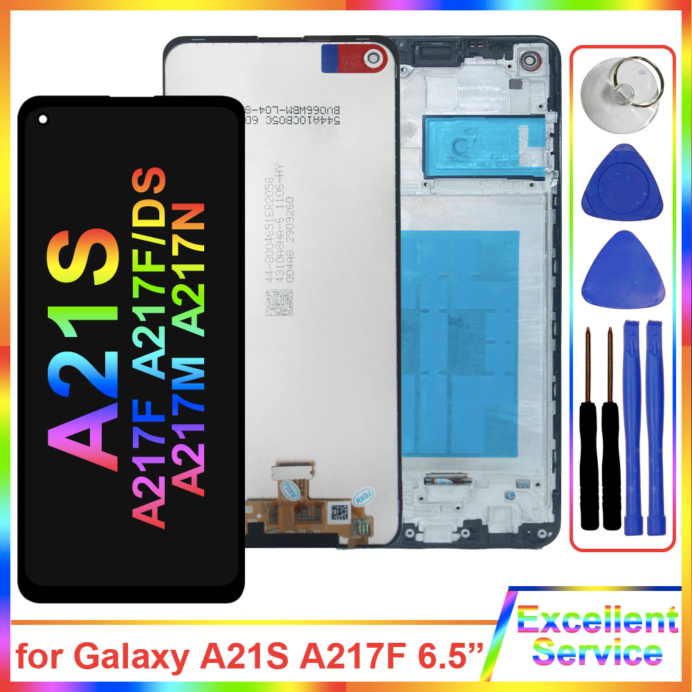 A21S ЖК-дисплей для Samsung Galaxy A21S A217F ЖК-дисплей с дигитайзером сенсорного экрана Замена для Samsung A217F ЖК-дисплей с рамкой