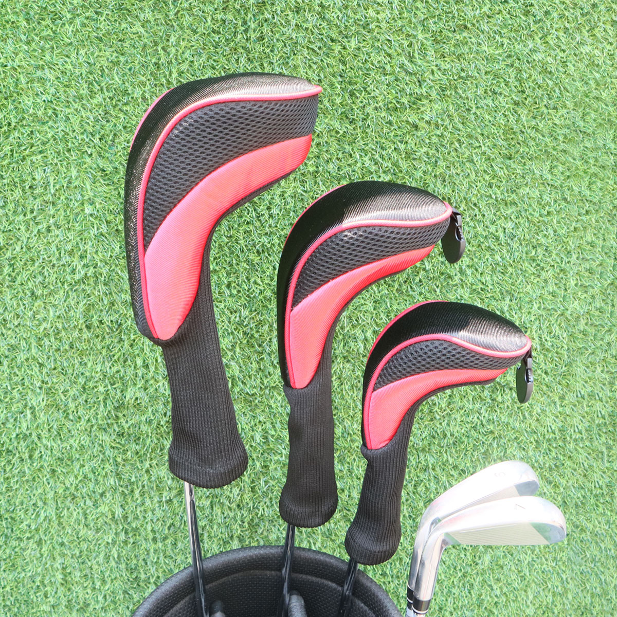 Funda para cabeza de Golf para conductor Fairway híbrido con forro suave, funda protectora para cabeza de Golf larga, accesorios de Golf, 3 uds.