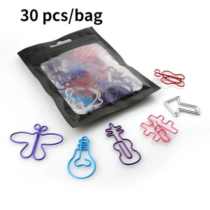 Nuevo 30 unids/bolsa, suministros creativos coloridos para oficina, marcapáginas decorativos, marcapáginas de notas, Clips de papel, marcapáginas con clip, Color aleatorio