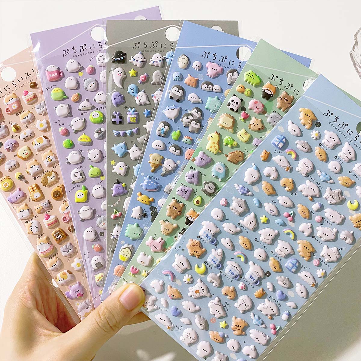 Kawaii animaux 3D gonflés autocollants mignon dessin animé Scrapbooking autocollant bricolage Journal papeterie autocollant déco Art esthétique