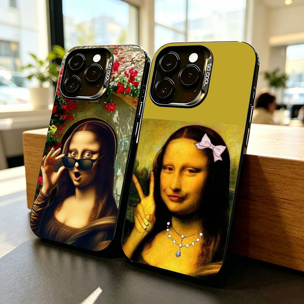 เคสโทรศัพท์ลายโมนาลิซ่าสุดฮา สำหรับ iPhone 17,16,15,14,13,12,11 Plus,Pro Max,XS, เคสโทรศัพท์สีเงินหลากสี Funda Cover