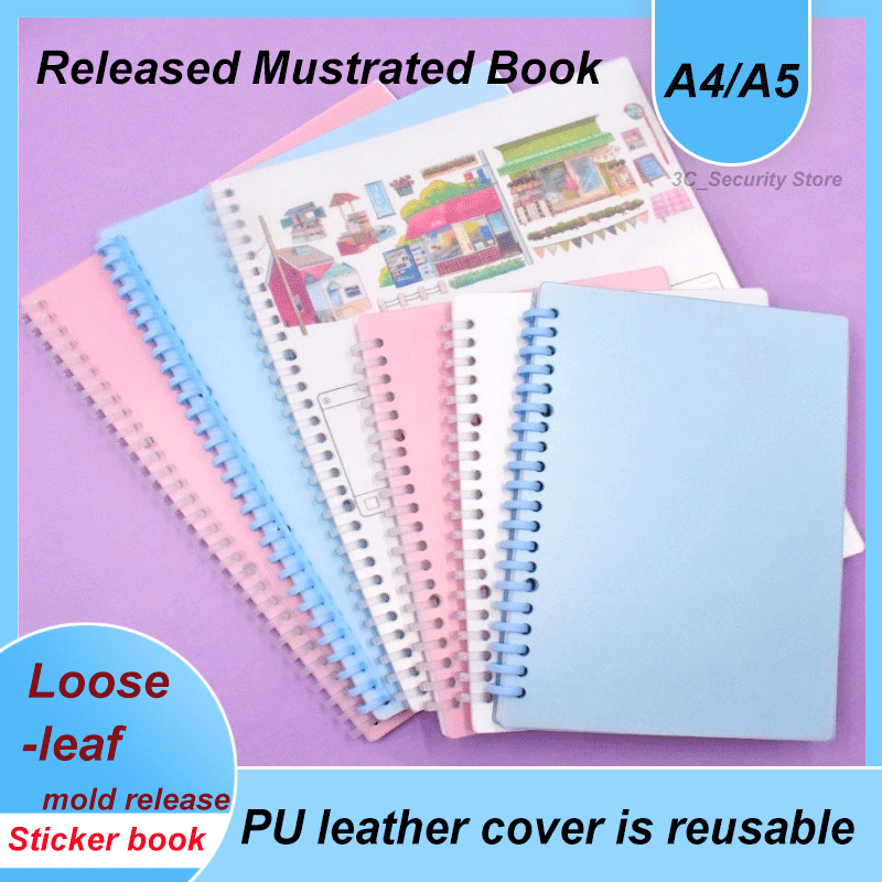 A4/A5 ขนาดสติกเกอร์เกมส์สะสมอัลบั้ม 40 แผ่นปกหนัง PU หนังสติกเกอร์แบบใช้ซ้ําได้สําหรับ DIY Scrapbooking สติกเกอร์ Organizer
