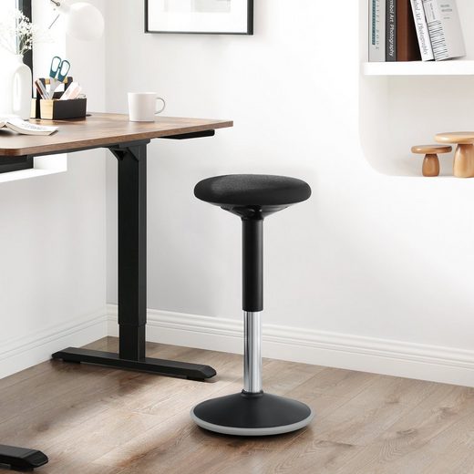 SONGMICS Drehstuhl, ergonomischer Arbeitshocker, 360°, höhenverstellbar