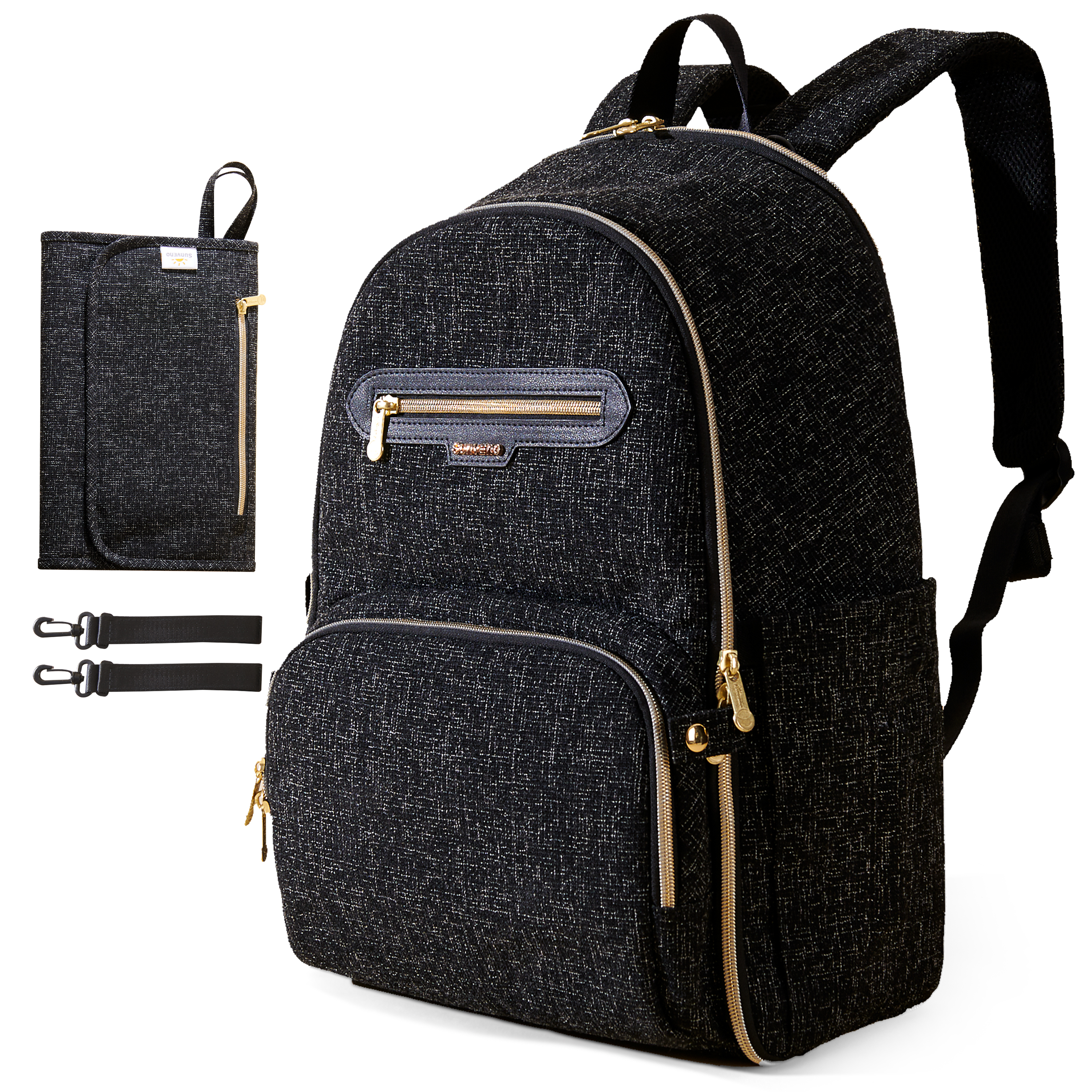 Sunveno mochila para pañales, bolsas grandes para pañales de bebé con cambiador portátil para mamás y papás