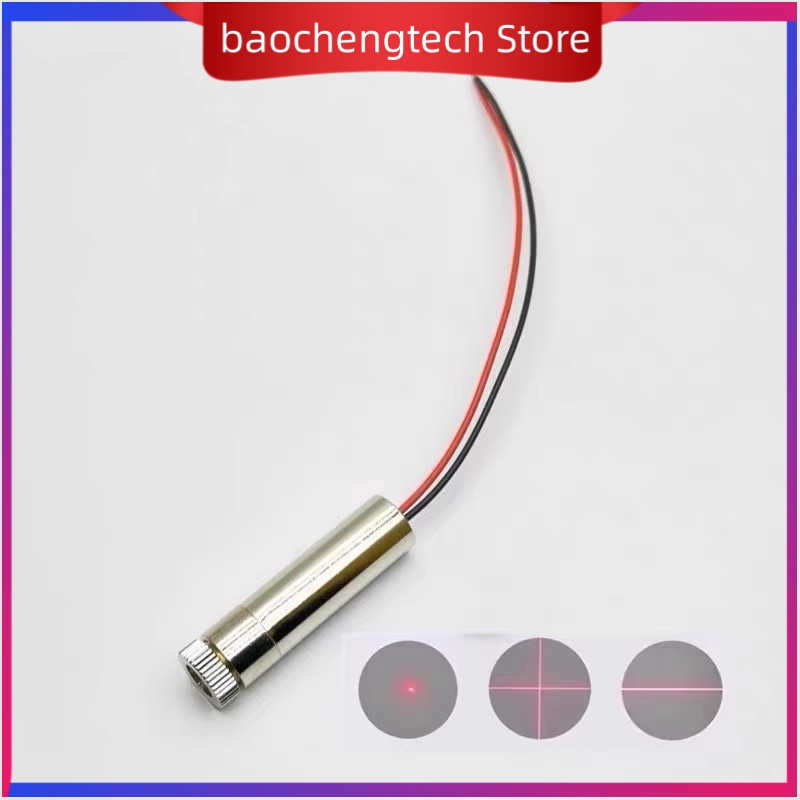 Módulo láser de 650nm, 100mw, 3v, emisor láser rojo, línea recta en forma de punto de 12mm, crosshair