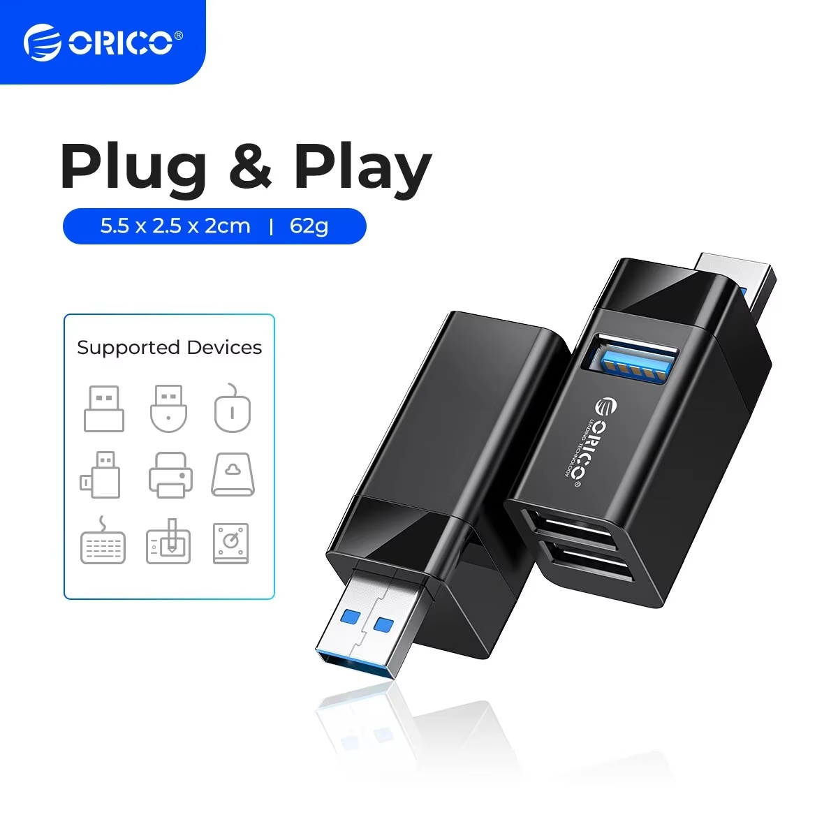 ORICO USB 3.0ฮับแยก USB ไร้สายโน้ตบุ๊คตัวขยายแล็ปท็อปคอมพิวเตอร์พีซี USB 2.0กล่องชาร์จสำหรับอุปกรณ์แล็ปท็อป