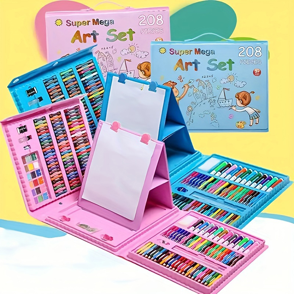 Juego de 208 piezas de bolígrafos de acuarela para pinturas, que incluyen algunos herramientas de colores aleatorios, suministros de arte para dibujar, regalo artístico