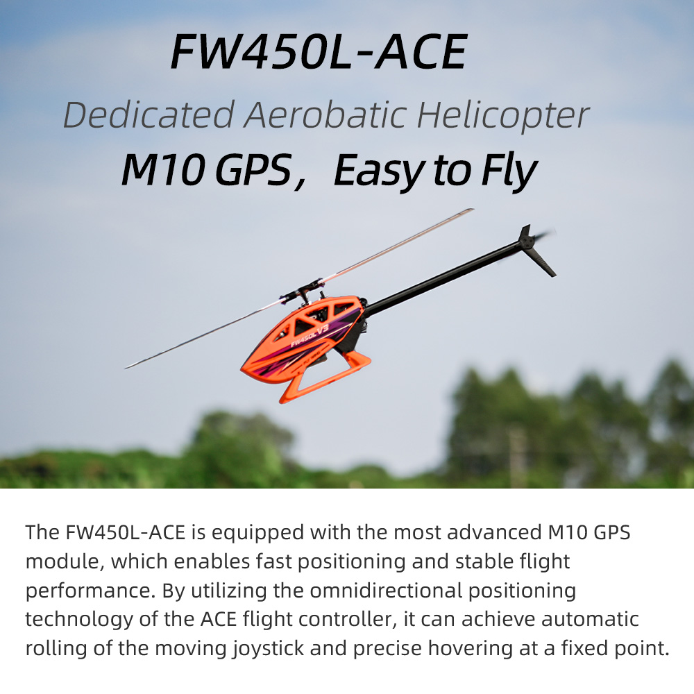 Helikopter RC Fly Wing FW450L Smart GPS 3D Autopilot RTF zdalnie sterowany helikopter 6CH z kontrolerem lotu ACE Gyro, samolot RC