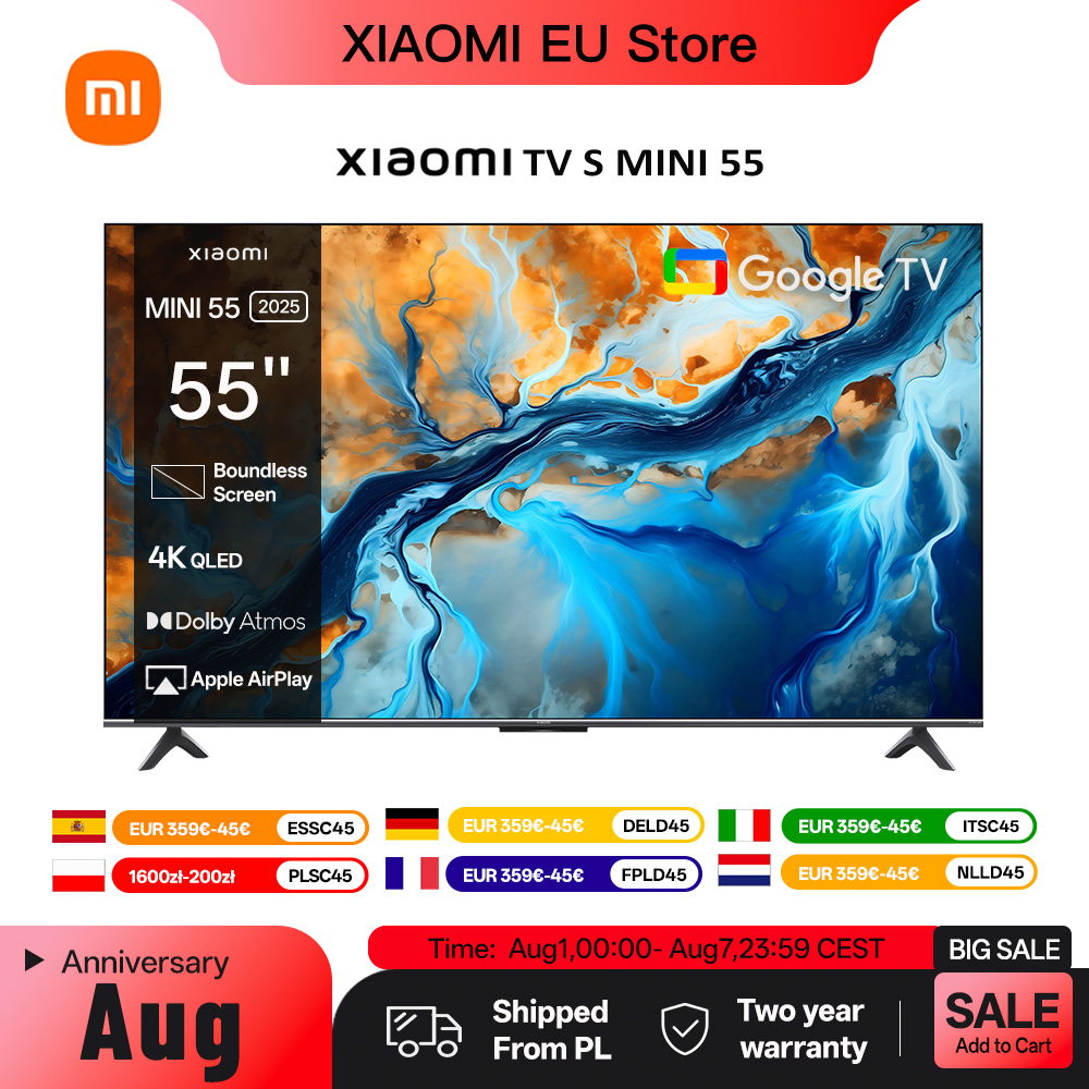XIAOMI S MINI 55 144Hz QD-Mini LED Dolby Vision ®   QI, Dolby Atmos ®   Televisión de Google